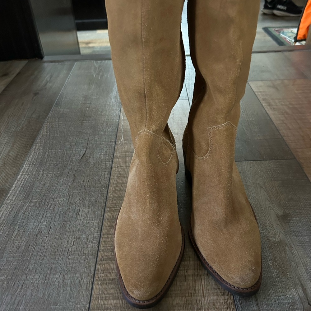 Matisse Leather Upper Gunslinger 13390 Zip Up Knee Length Boots Sz 7.5 Brazil